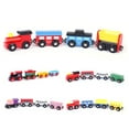 thumbnail image 2 of Lubelski 4Pcs Magnetic Wooden Miniature Train Carriage Model Developmental Kids Toy Gift, 2 of 8
