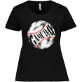 thumbnail image 3 of Inktastic Game Day Distressed Baseball Women's Plus Size T-Shirt, 3 of 5