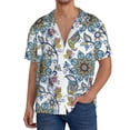 thumbnail image 1 of Balery Flowers and Butterflies Camisa Casual de Manga Corta con Botones para Hombre, Texturizada, Estilo Cubano, para Playa, Verano-3X-Large, 1 of 5