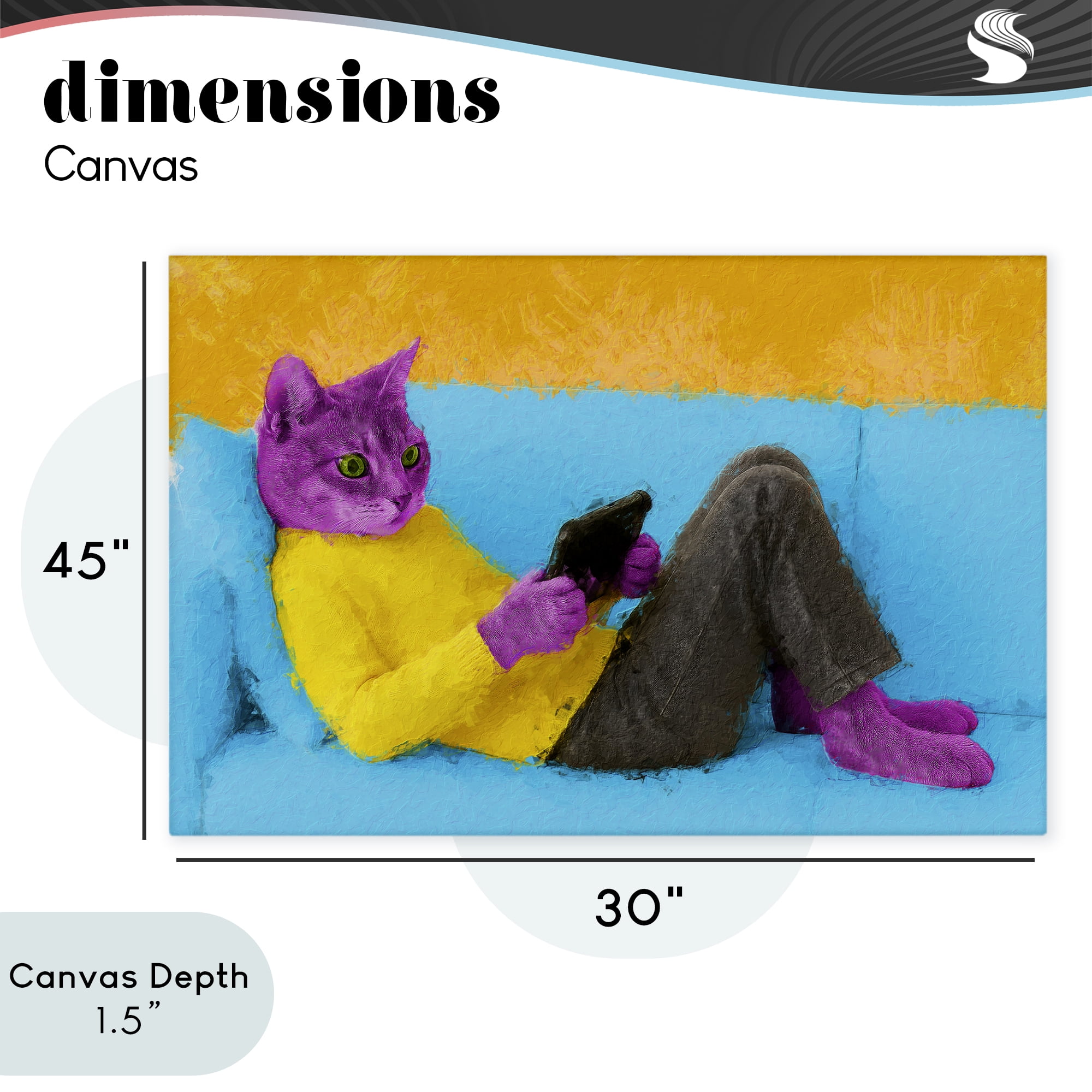 Stupell Industries Vibrant Cat Playing Game Canvas Wall Art, design by Sean Parnell