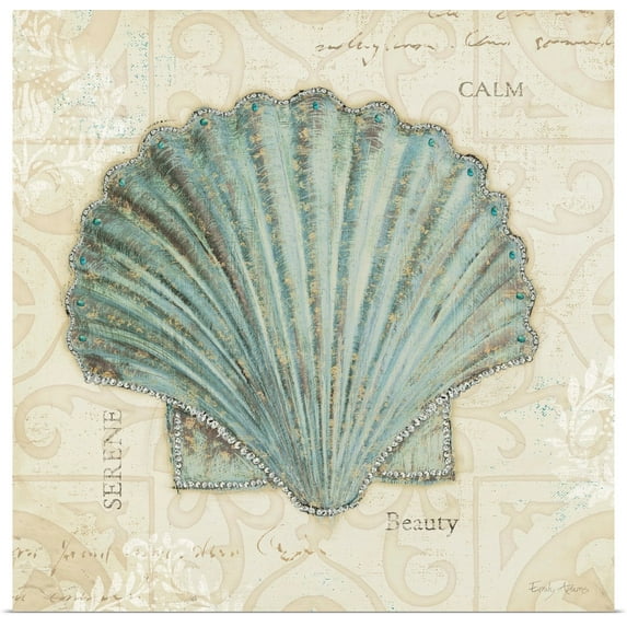 Great BIG Canvas | Rolled Emily Adams Poster Print entitled Beach Treasures I