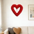 thumbnail image 6 of 13.78 Inch Valentine's Day Heart Wreath - Felt Pom Pom Garland for Front Door, Wedding, Party and Home Holiday Decoration, Heart Shaped Felt Ball Decor for Indoor Outdoor Use, 6 of 6