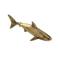 thumbnail image 4 of Estatua de tiburón de cobre, decoración creativa para el hogar, escultura de animal en miniatura de latón, adorno de animal marino para oficina y sala, 4 of 9