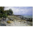 thumbnail image 1 of Ceramic Tile Mural-Peder Mork Monsted Waterfront Painting 321. 40" w x 24" h using (15) 8 x 8 ceramic tiles, 1 of 3