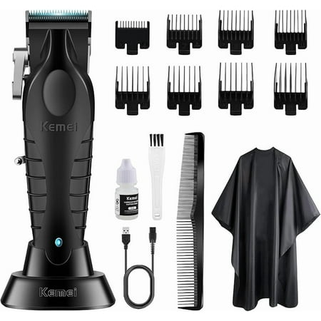 KEMEI 2299 Professional Hair Clipper for Men, Cordless Electric Beard Trimmer Men, Zero Gapped T-Blade Hair Trimmer with 3 Guide Combs