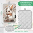 thumbnail image 3 of Two Pieces Of Square Heat Insulation Pad Oven Mitts 7x9.8 Inch Oven Microwave Kitchen Cooking Baking Little Rabbit, 3 of 7
