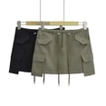 thumbnail image 2 of New Drawstring Black Green Slim Women's Skirt Feminine Sexy Women's Skirt Short Skirt-Green-M, 2 of 6