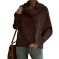 thumbnail image 4 of Women's Loose Turtleneck Sweaters Fall Pullover Tops Knit Long Sleeve Shirts Casual Jumper Blouse, 4 of 7