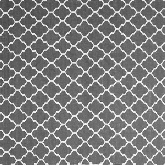Ahgly Company Indoor Square Trellis Gray Modern Area Rugs, 3' Square