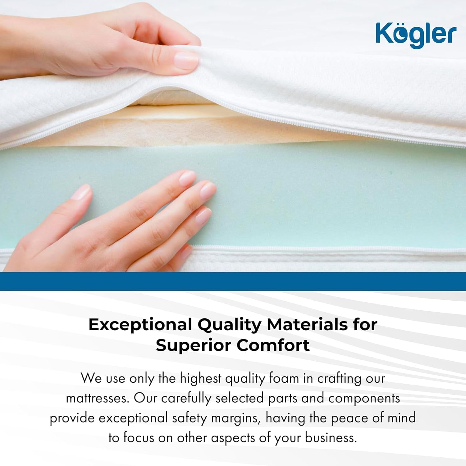 Kogler Premium 6-Inch Thick High-Density Foam Semi-Truck & RV Mattress with Gel-Infused Memory Foam - Luxury Comfort on The Road, 32X80, Navy