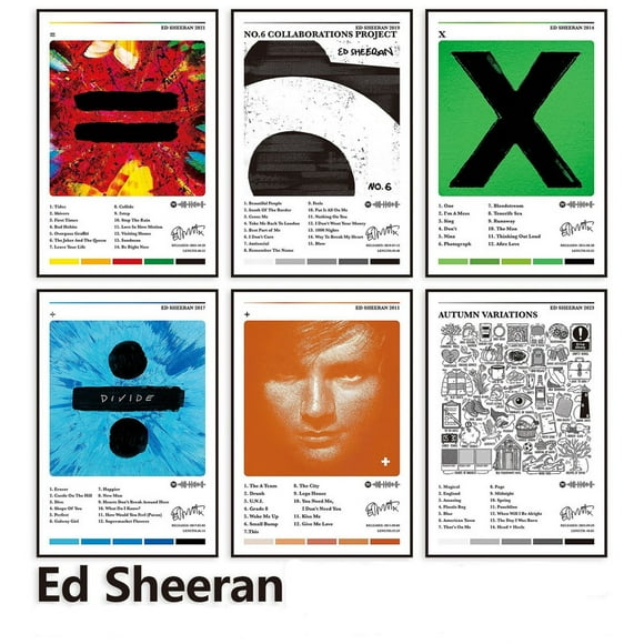 6 Ed Sheeran 20x30 cm posters album cover posters art posters bedroom decoration posters