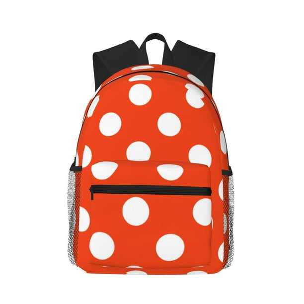 Easygdp Orange And White Polka Dot1 Mochila Casual para Portátil, Mochila para Escuela, Viajes, Negocios