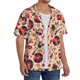 thumbnail image 2 of Balery gold Skull Guitar record Camisa Casual de Manga Corta con Botones para Hombre, Texturizada, Estilo Cubano, para Playa, Verano-4X-Large, 2 of 5
