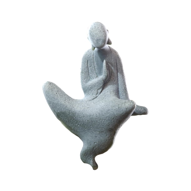 Figura decorativa de Buda de resina de arte abstracto para acuario, fácil de limpiar. Sentado de lado