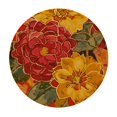 thumbnail image 4 of Round Table Cloth Cover Burnt Orange Flowers Elastic Fitted Tablecloth Floral Pattern Waterproof Wipeable Patio Table Cloths for Round, 4 of 8