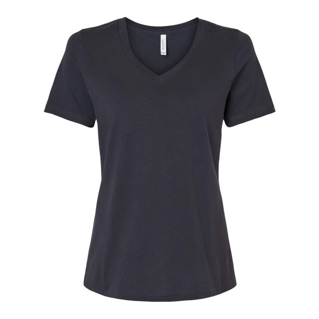 Bella Canvas T-Shirt Décontracté Col en V pour Femmes Gris Foncé
