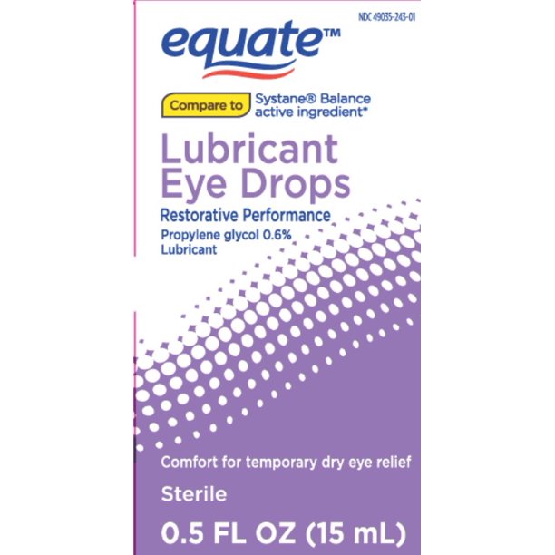 Equate Restorative Performance Lubricant Eye Drops, 0.5 fl. Oz