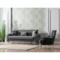 thumbnail image 4 of Ottomanson Wingback Accent Chair Microfiber Modern Armchair for Living Room, Gray, 4 of 5