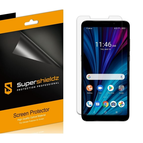 [6-Pack] Supershieldz for Alcatel TCL A3X (A600DL) Screen Protector, Anti-Bubble High Definition (HD) Clear Shield