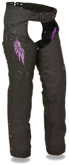Ladies Textile Chaps With Reflective Wings & Embroidery 