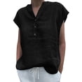 thumbnail image 4 of Brilliant Women Tops Women's V Neck Leisure Short Sleeve Solid Breathable Tops clothes under $10.00, 4 of 7