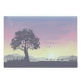 thumbnail image 1 of Tree Cutting Board, Dreamlike View on a Big Tree and Mountains and a Herd of Deer During Dawn, Decorative Tempered Glass Cutting and Serving Board, in 3 Sizes, by Ambesonne, 1 of 2