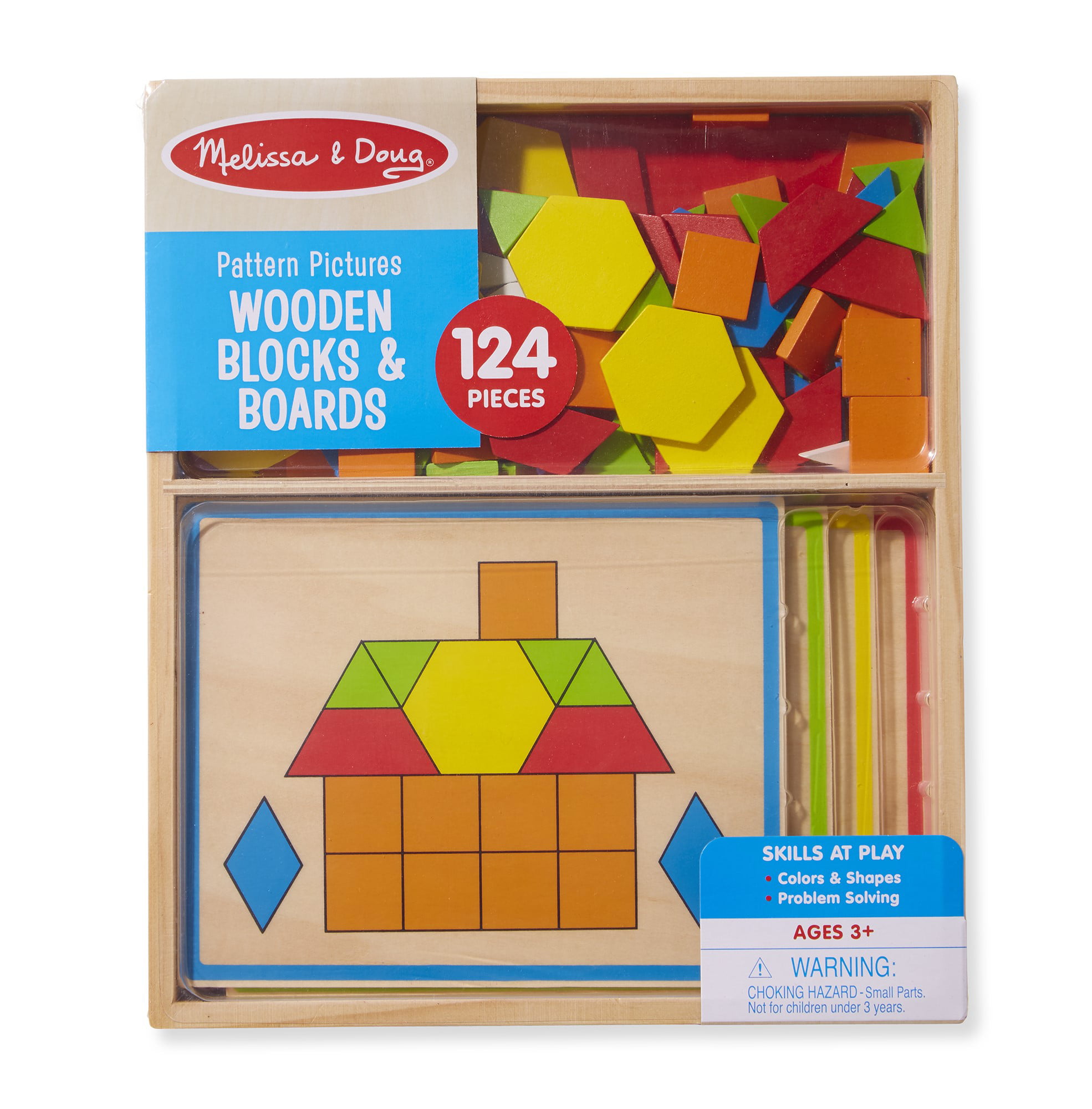 Melissa Doug Pattern Blocks and Boards Classic Toy Developmental Toy Wooden Shap 