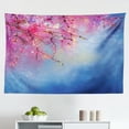 thumbnail image 1 of Flower Tapestry, Retro Cherry Blossom Petal Perennial Herb Botanic Habitat Natural Life Spring Season, Fabric Wall Hanging Decor for Bedroom Living Room Dorm, 2 Sizes, Pink Blue, by Ambesonne, 1 of 1