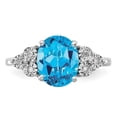 thumbnail image 5 of Sterling Silver Rhodium Diamond & Blue Topaz Ring, 5 of 6