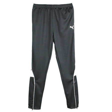PUMA Big Boys Activewear Active Bottoms- Athletic Mesh Pants - Pure Core Soccer Pants - Black - Large