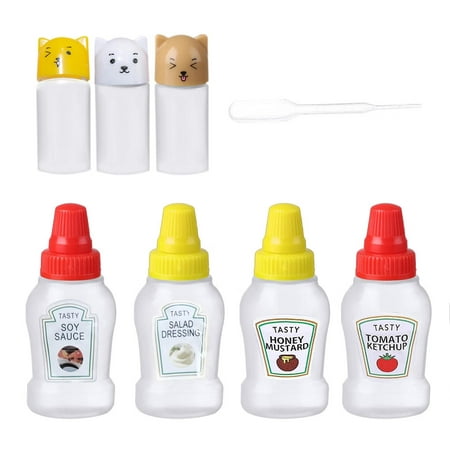 

Mini Sauce Bottle|Refillable Ketchup Honey Salad Containers Bottles|Portable Sauce Jars Lunch Box Dressing Dispensers For Kids Adults Bento Box