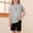 Gray, variant on FAHXNVB Girls Cotton Linen T Shirts Button Short Sleeve V Neck Side Slit Breathable Tees Tops Solid Color Summer Fashion Shirts 4-14 Years