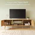 thumbnail image 3 of Amadwell Rattan TV Stand for 60" TVs, Adjustable Shelf, Natural Living Room Entertainment Center, 3 of 9
