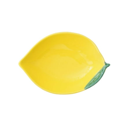

Ceramic Dessert Bowl Lovely Design Dish Dried Fruit Dish Food Platter for Snacks Fruit Salad (Lemon)