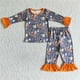 thumbnail image 1 of Ropa de dormir de Halloween para niños, conjunto de camisa de manga larga, pantalones, pijamas para niños pequeños, ropa de noche de calabaza, venta al por mayor, 1 of 2