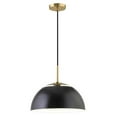 thumbnail image 4 of Pemberly Row Contemporary 16" Matte Black/Brushed Brass Metal Pendant, 4 of 8