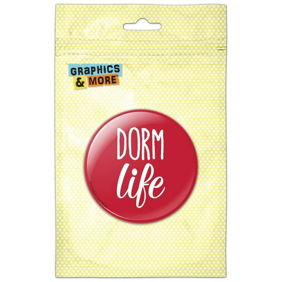 Dorm Life College Student Fun Red Pinback Button Pin Badge
