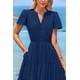 thumbnail image 4 of Vestido PRETTYGARDEN para mujer, midi, casual, con cuello en V y bolsillo, 4 of 9