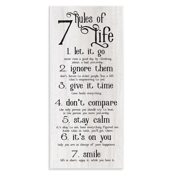Stupell Industries Rustic Lodge Rules Of Life Motivating List Wall Plaque Art, 7 x 17, by Lil' Rue