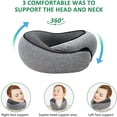 thumbnail image 4 of Memory Foam Neck Pillow, U-Shaped Design, Dark Grey, Stowable Travel Pillow, 4 of 7