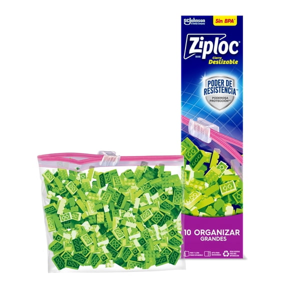Bolsas Plásticas Reutilizables Ziploc Para Guardar y Organizar 1 Paquete con 10 Bolsas Tamaño Grande