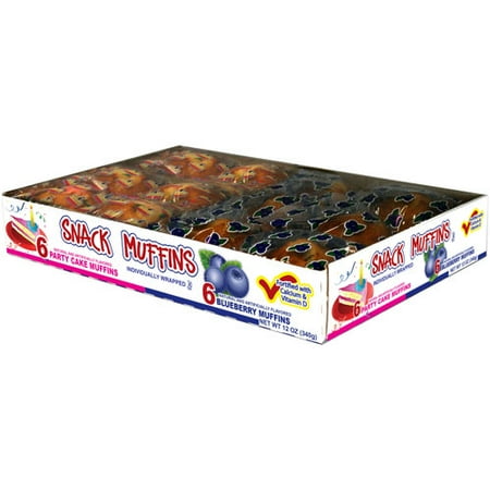 Blueberry and Party Cake Snack Muffins Variety Pack, 12 oz