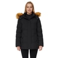 thumbnail image 2 of WenVen Women's Puffer Jacket Quilted Winter Coat Thicken Windproof Snow Outerwear with Hood Black L, 2 of 13
