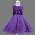 thumbnail image 2 of Weryoung Girls Children Mesh Dress Dress Stylish Little Girl Dress Kids Versatile Ball Gown,Purple,18-24 Months, 2 of 9