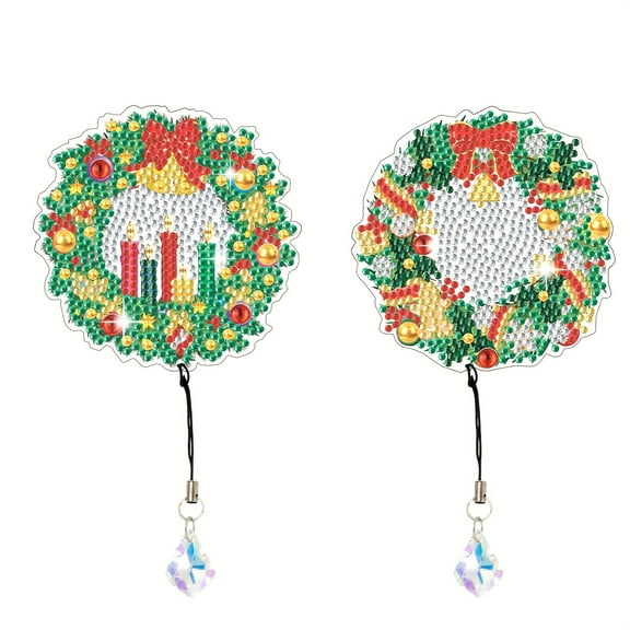 2pcs Diamond Art Painting Kit Bookmark Bow Green Garland Patterns