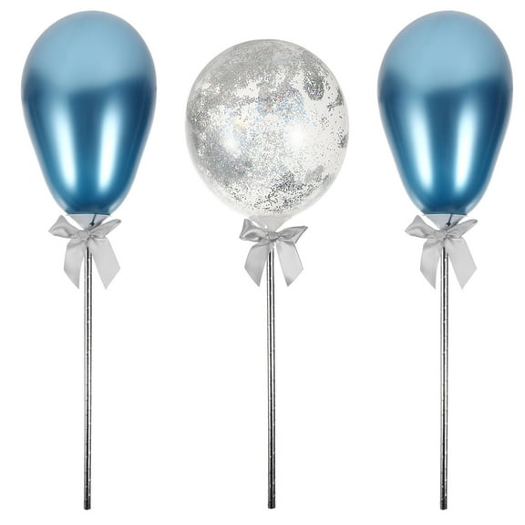 Toyvian Blue Balloon Cake Topper for Cake Decor Supplies Bright and Colorful Latex and Plastic