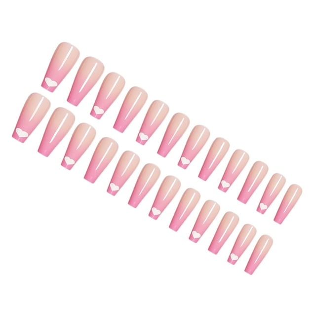 Seitruly Uñas postizas de ataúd, estilo francés clásico, uñas a presión, cubierta completa, punta de uñas, pegatinas de manicura de viscosidad Arte de uñas tipo 18 Seitruly CE012296-18B