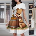 thumbnail image 2 of Cute Bear Honey Jar Women's Classic Swing Skater Dress Casual Work Party Cocktail Dresses, 2 of 6