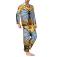thumbnail image 2 of Cauagu Vibrant Butterfly And Sunflowers Print Men's Long-Sleeve Pajama Set,Soft Button-Front 2Pjs for Men Long Sleeve Men’s Sleepwear-Large, 2 of 7