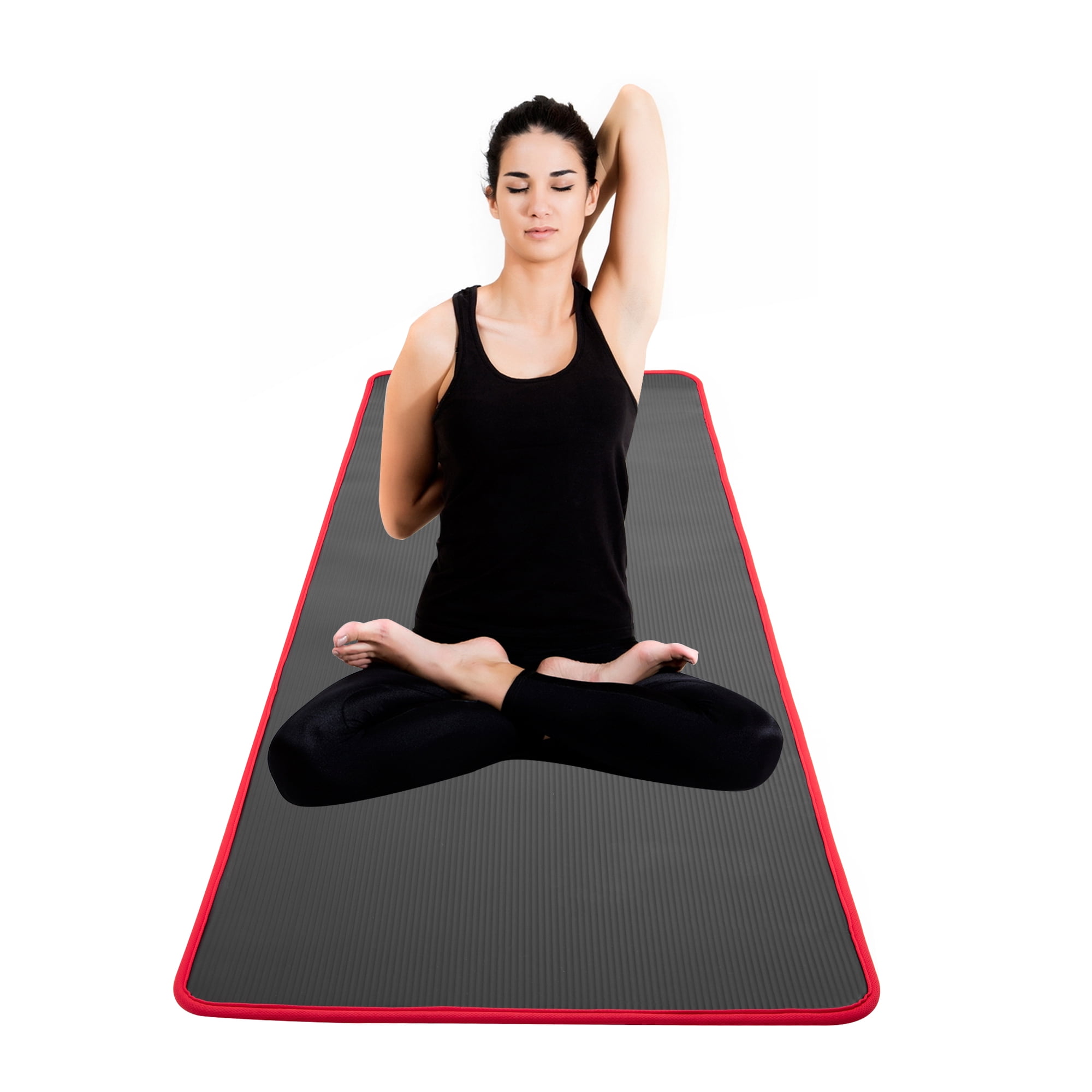 New 183x61cm Yoga Pilates Mats with Carry Bag Strap Gym Exercise 10/15mm Thick 